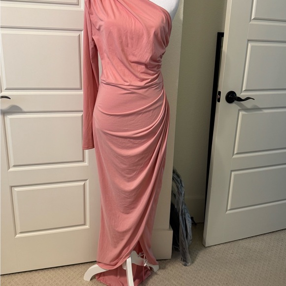 SHEIN Dresses & Skirts - SHEIN Pink Asymmetrical Ruched Gown